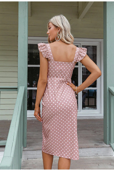 Abito Vintage Rosa A Pois