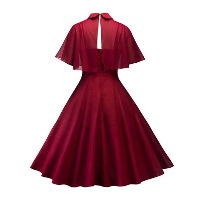 Abito Vintage Rosso Con Velo