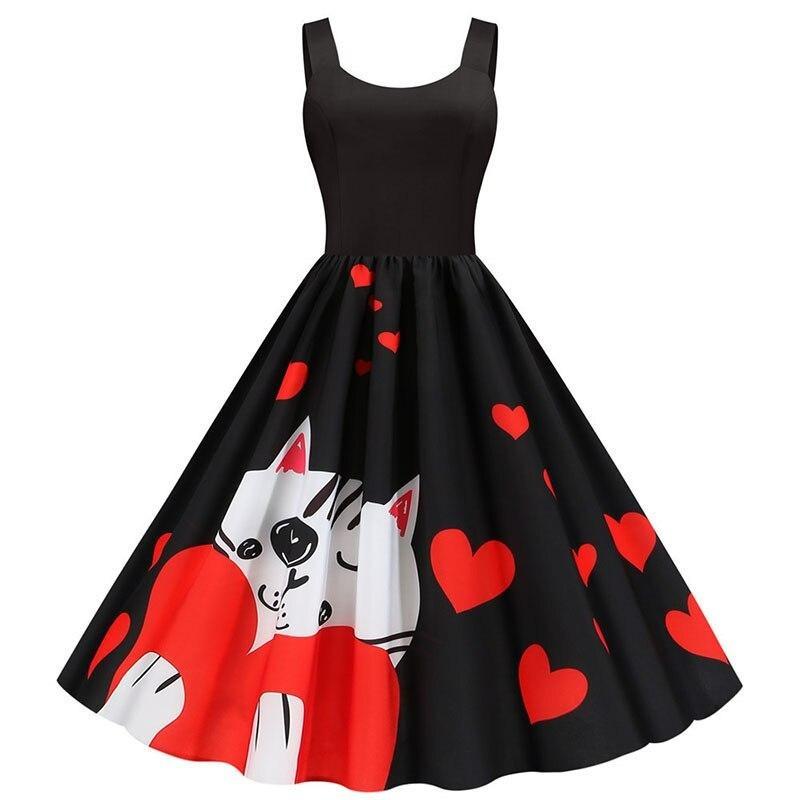 Abito Vintage Da Gatto Per San Valentino