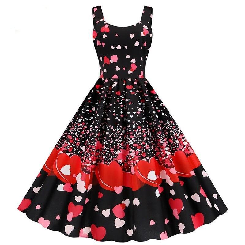 Abito Vintage Cuori Di San Valentino