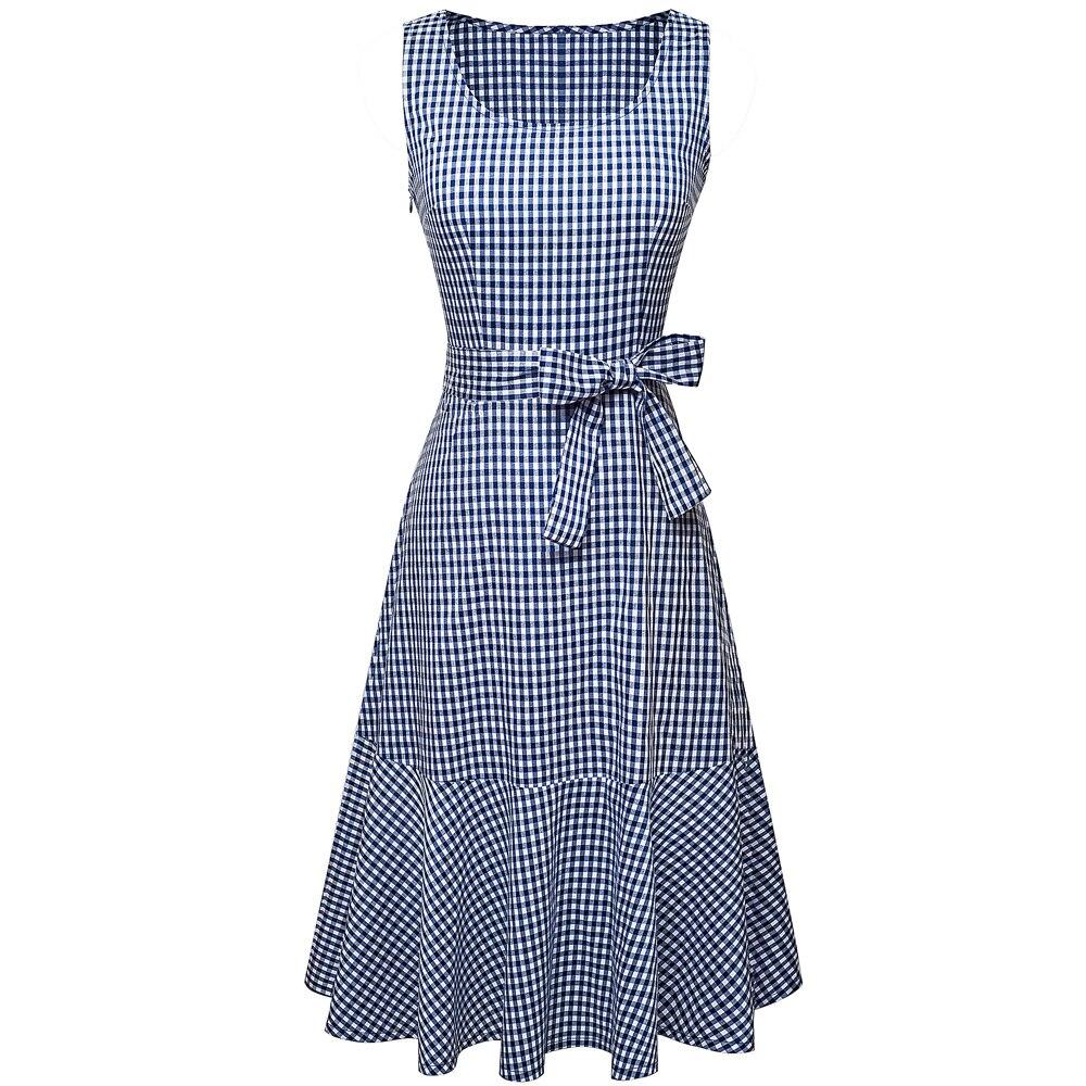 Abito Vintage Senza Maniche Blu