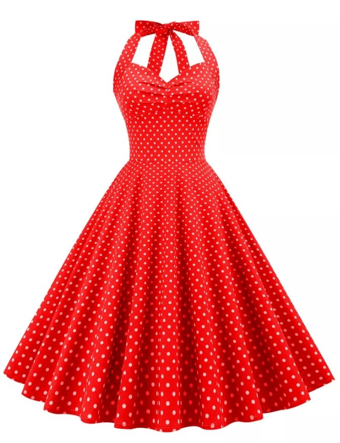 Rosso Pin Up Sexy Abito Vintage