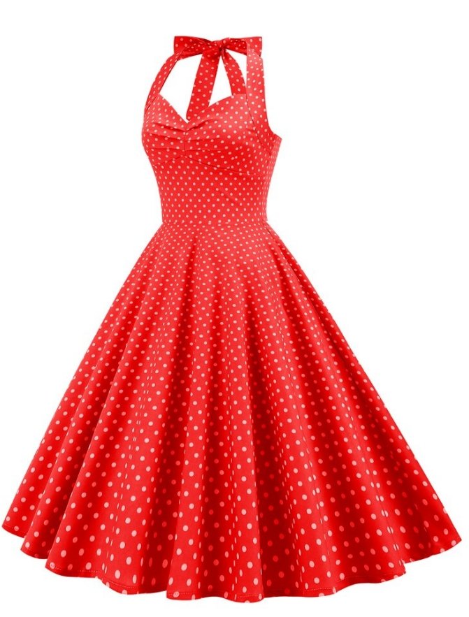 Rosso Pin Up Sexy Abito Vintage
