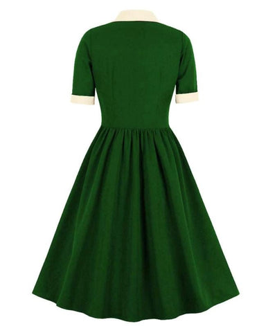 Abito Vintage Verde A Vita Alta