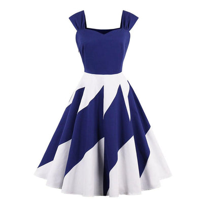 Abito Vintage A Vita Sottile Blu