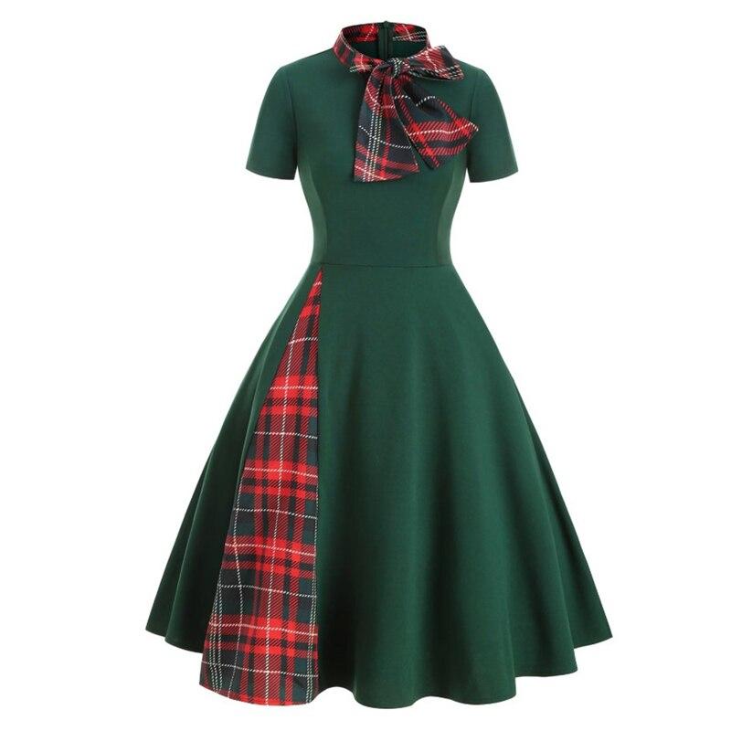 Abito Vintage Tartan Verde