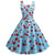 Abito Blu Ciliegia Vintage 1950