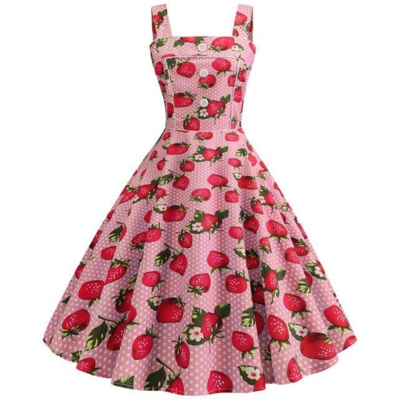 Abito Rosa Fragola Vintage 1950