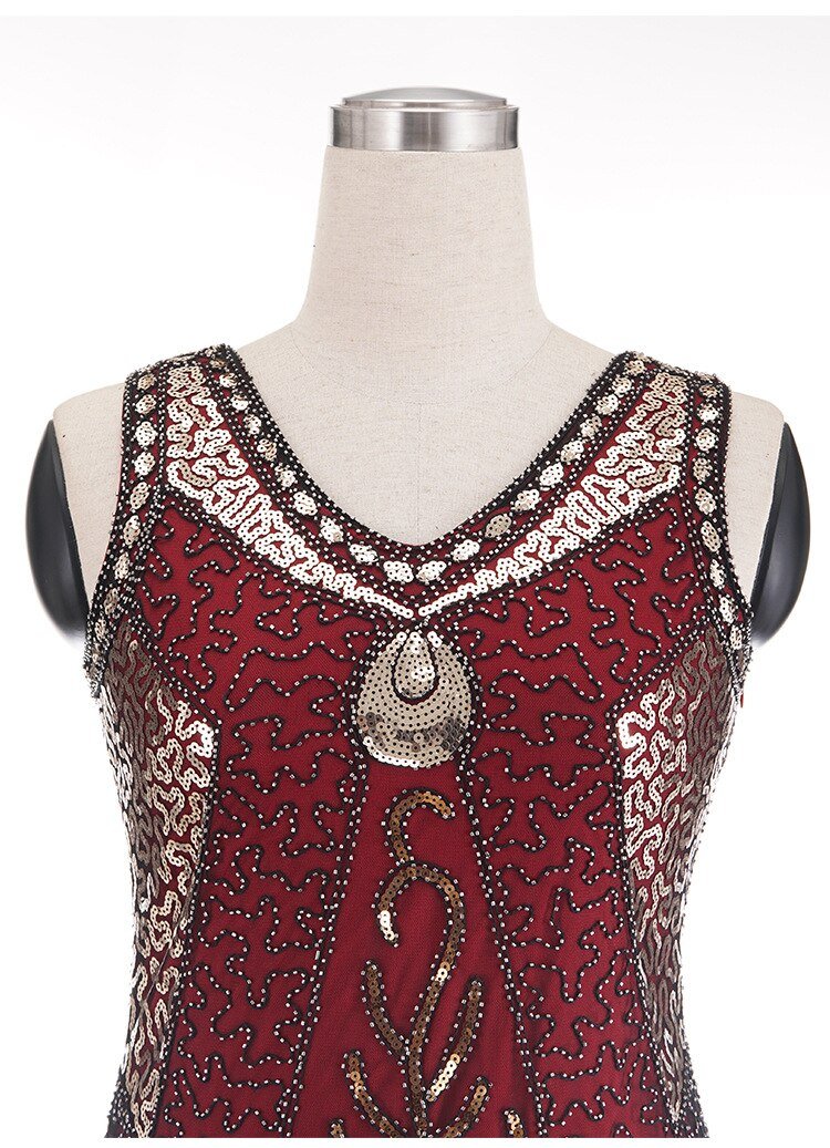 Abito Vintage Anni '20 Taglie Forti Charleston Rosso