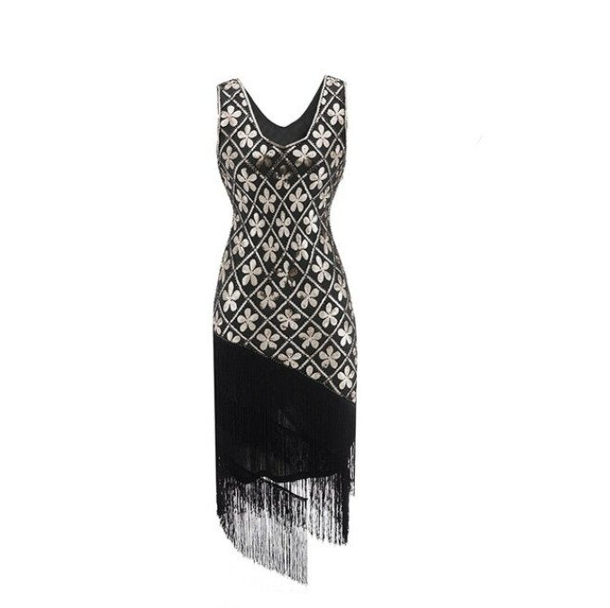 Abito Vintage Anni '20 Taglie Forti Oro