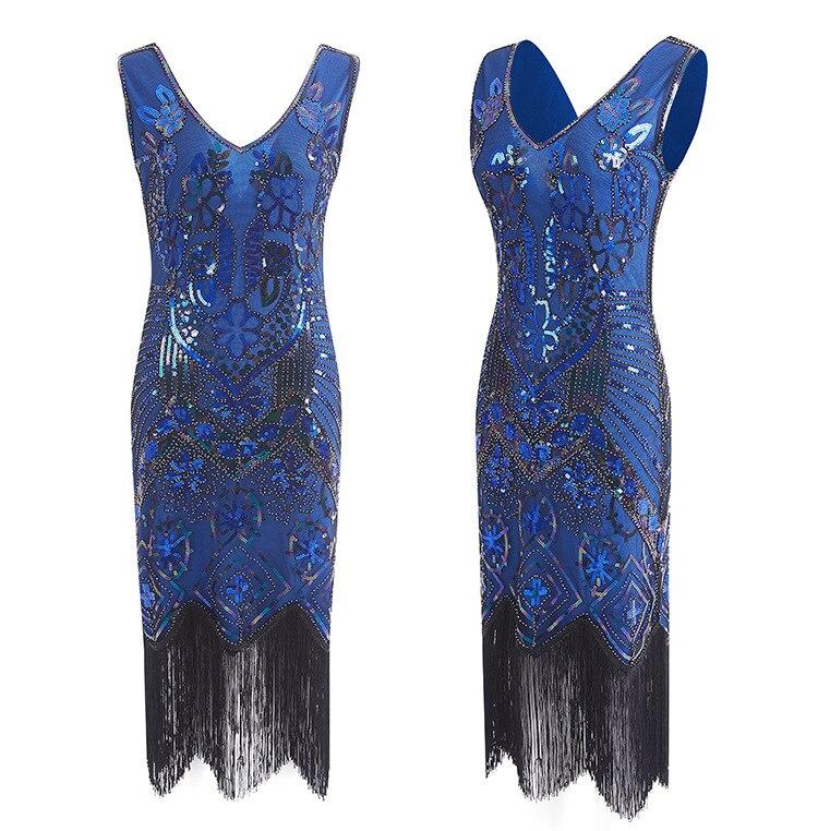 Abito Vintage Anni '20 Di Parigi Blu