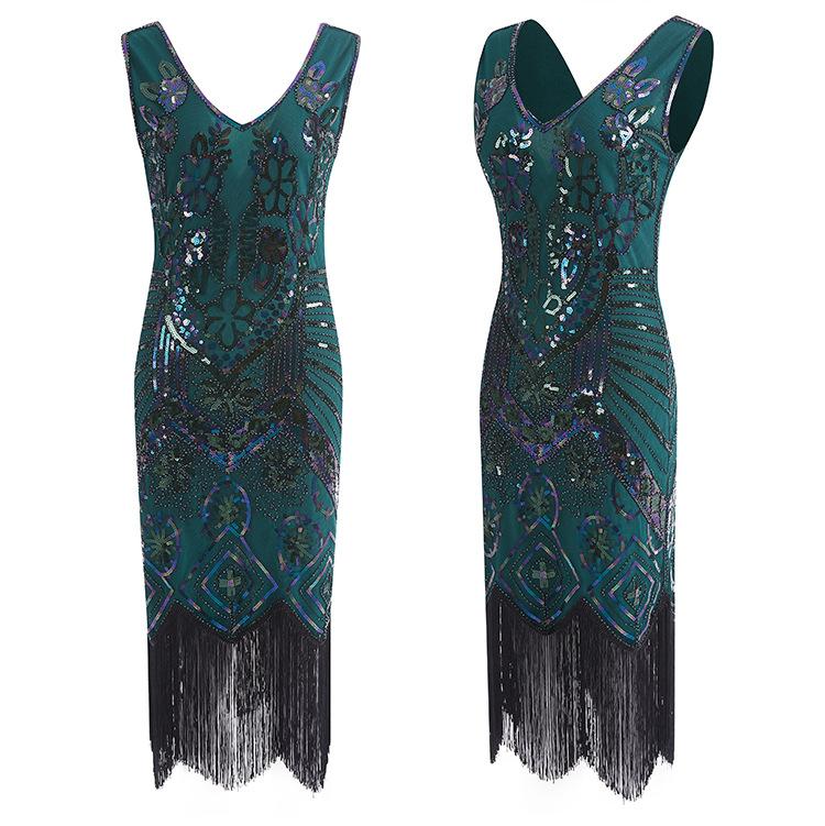 Abito Vintage Anni '20 Parigi Verde