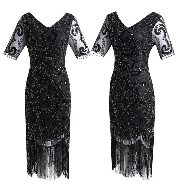 Abito Anni '20 In Pizzo Con Paillettes