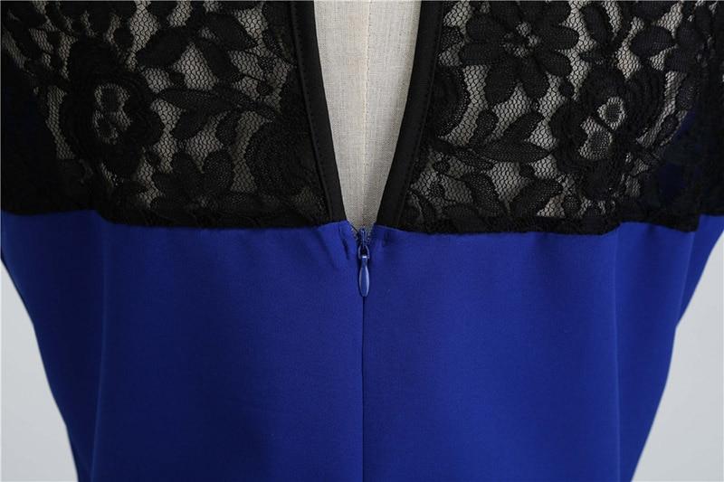 Abito Vintage In Pizzo Blu