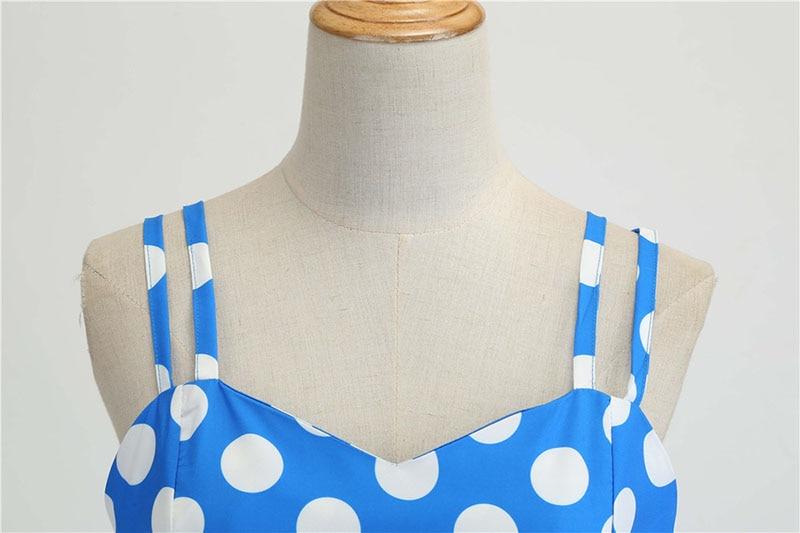 Abito Vintage Rockabilly A Pois Blu