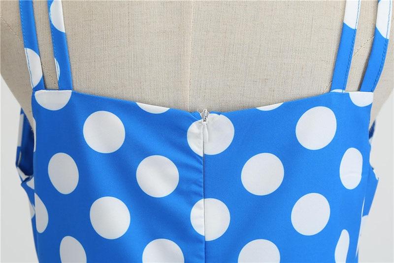 Abito Vintage Rockabilly A Pois Blu