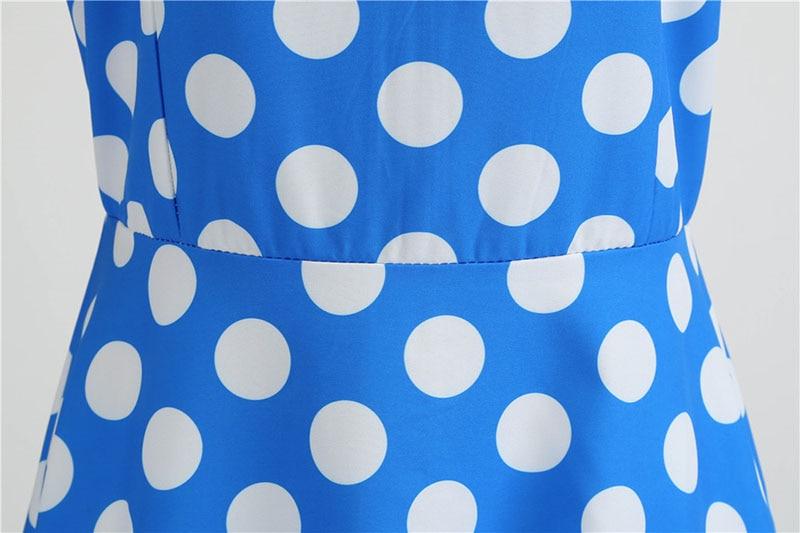 Abito Vintage Rockabilly A Pois Blu