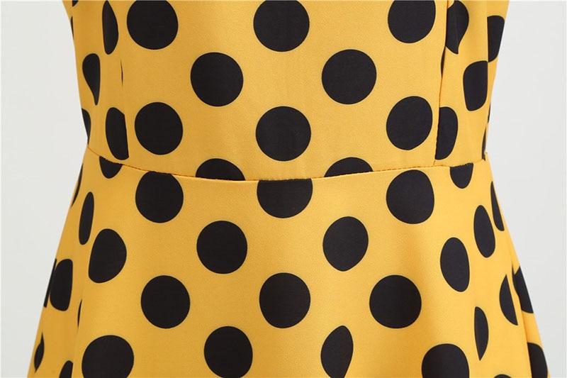Abito Vintage Rockabilly Giallo A Pois