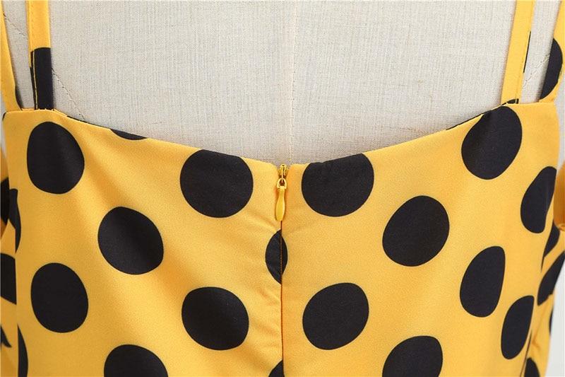 Abito Vintage Rockabilly Giallo A Pois