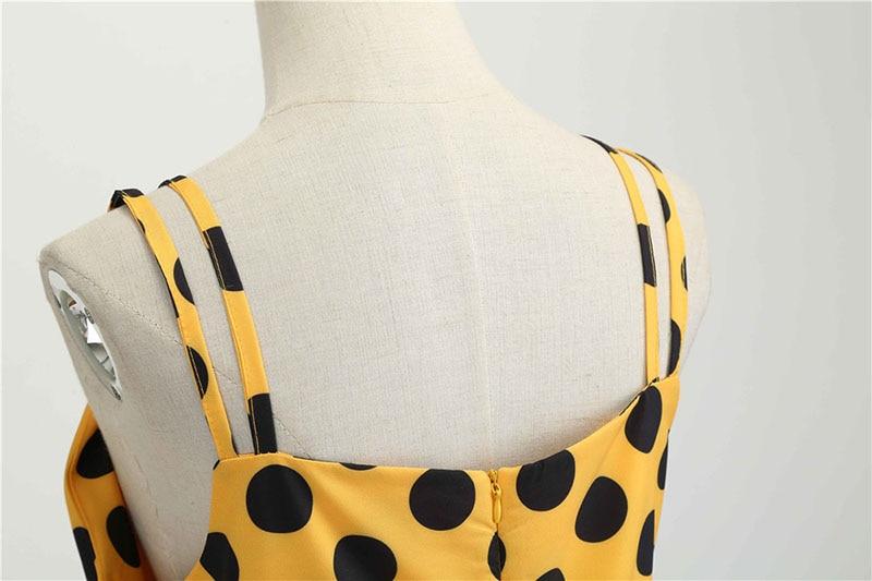 Abito Vintage Rockabilly Giallo A Pois