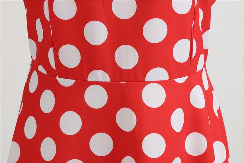 Abito Rockabilly Rosso Vintage Con Pois Bianchi