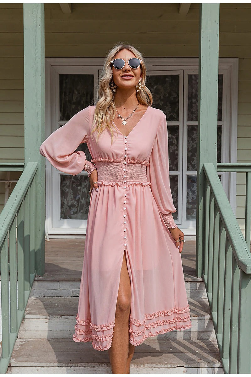 Abito Lungo In Chiffon Vintage