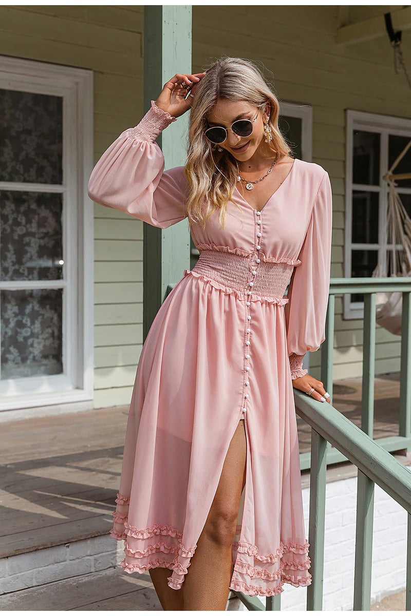 Abito Lungo In Chiffon Vintage